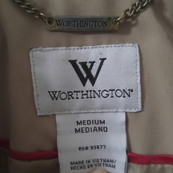 Worthington Medium Water Resistant Short Trench Coat Size Medium - Picture 2 of 4